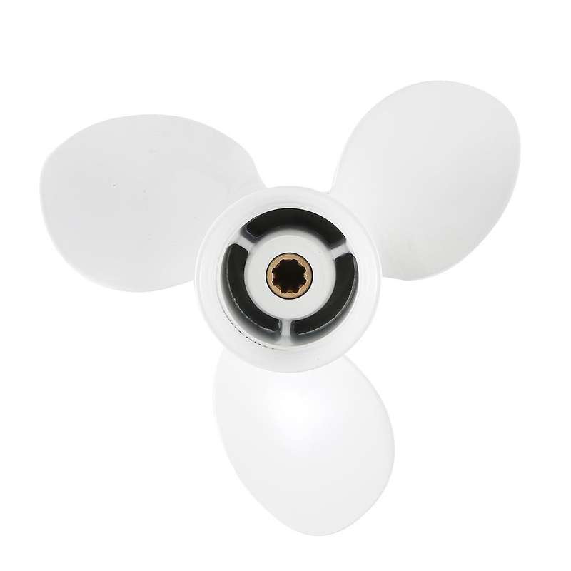 683-45945-00-el Propeller 9 1/4x9-j for 2 Stroke 9.9hp 15hp Boat Motor White 3 Blades 8 Spline Toot