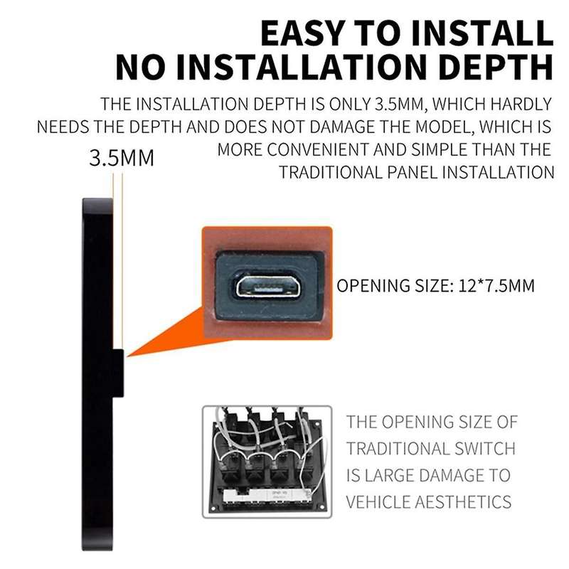 6-Bit Bluetooth Switch Panel, Push Button Switch Auxiliary Panel, Touch Type Backlit Membrane Contr