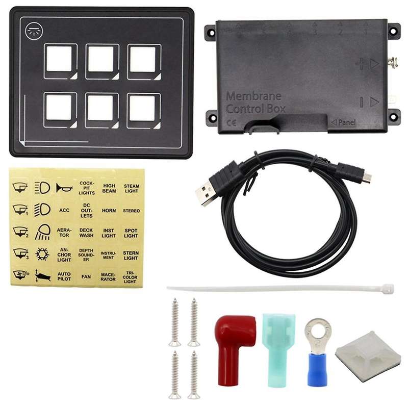 6-Bit Bluetooth Switch Panel, Push Button Switch Auxiliary Panel, Touch Type Backlit Membrane Contr