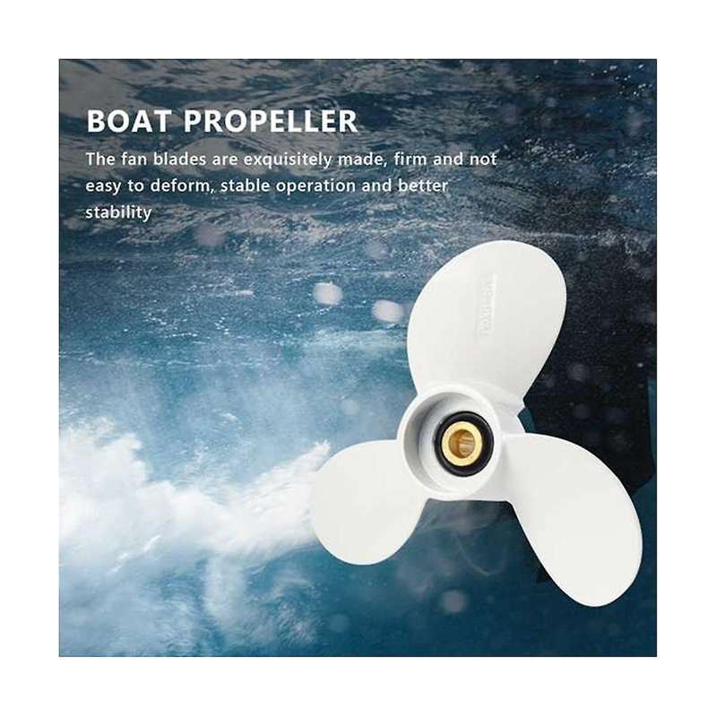 6e0-45941-01-el Aluminum Alloy Outboard Propeller 7 1/2x8- for Mariner 4-6hp 3 Blades 9 Spline Tooth