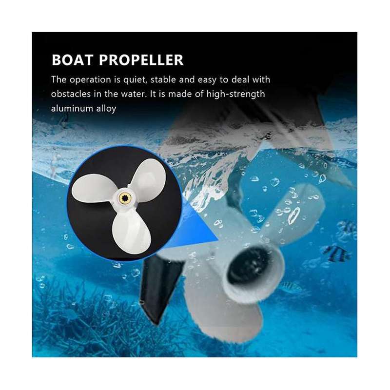 6e0-45941-01-el Aluminum Alloy Outboard Propeller 7 1/2x8- for Mariner 4-6hp 3 Blades 9 Spline Tooth