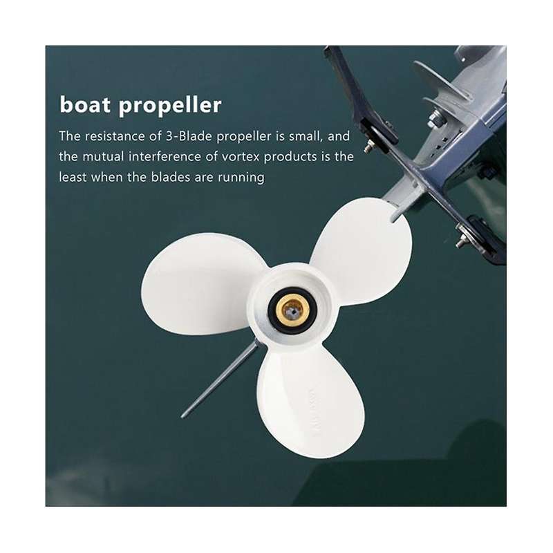 6e0-45941-01-el Aluminum Alloy Outboard Propeller 7 1/2x8- for Mariner 4-6hp 3 Blades 9 Spline Tooth