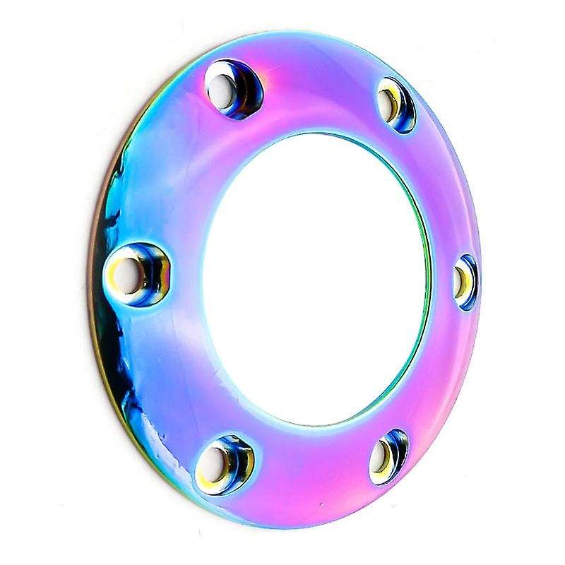 6-Hole Car Modified Horn Ring Colorful Aluminum Alloy Steering Wheel Cover Steering Wheel Horn Butto