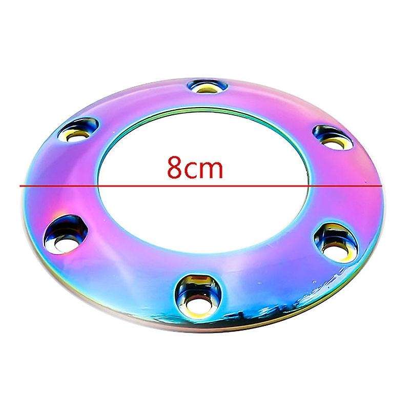 6-Hole Car Modified Horn Ring Colorful Aluminum Alloy Steering Wheel Cover Steering Wheel Horn Butto