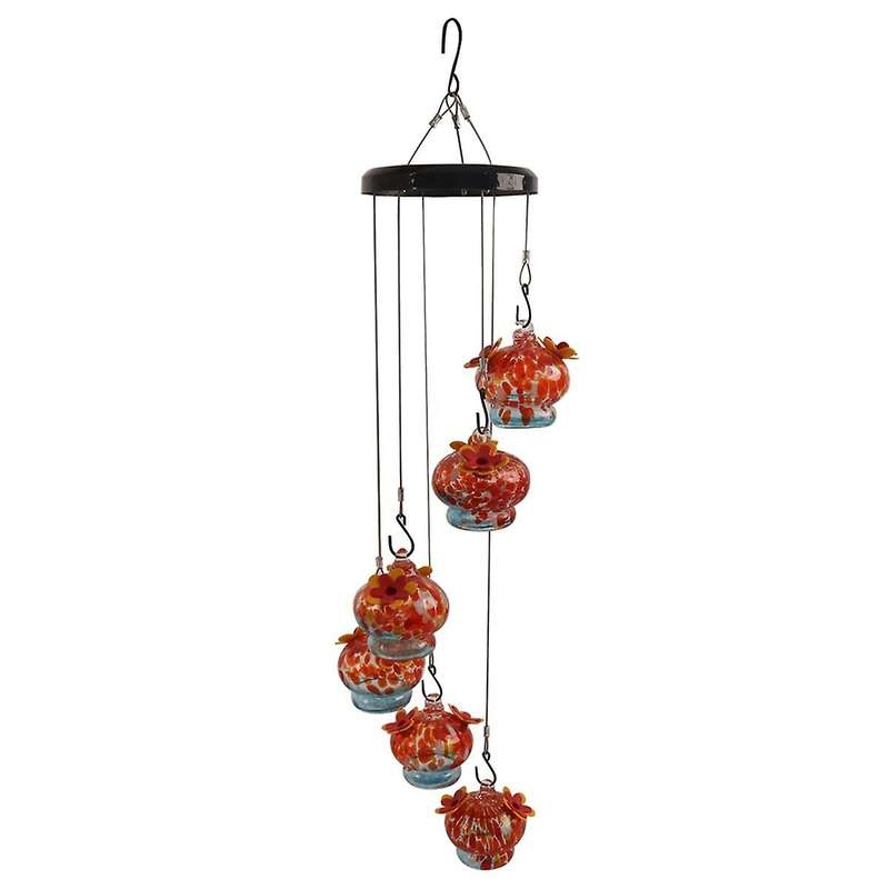 6-Hooked Glass Window Bird Feeder with Ant Moat, Hanging Bird Feeder, Garden Decorative Bird Feeder