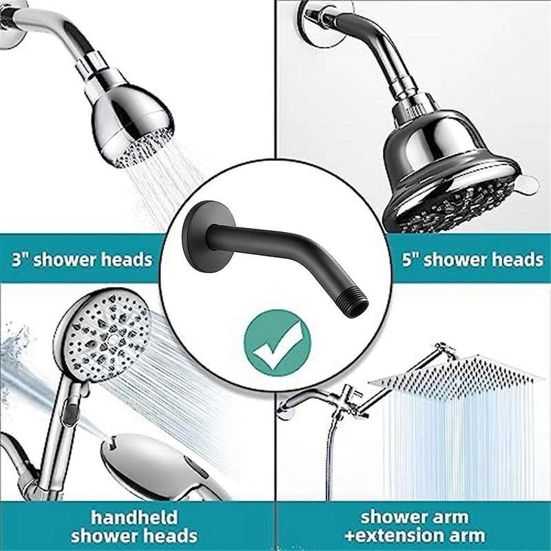 6-Inch Wall Mount Shower Arm Extension for Fixed Shower Head