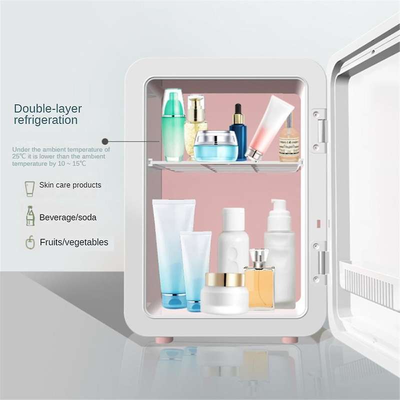 6l Makeup Fridge with Led Light Mirror Mini Fridge for Bedroom Car Small Refrigerator for Cosmetics,