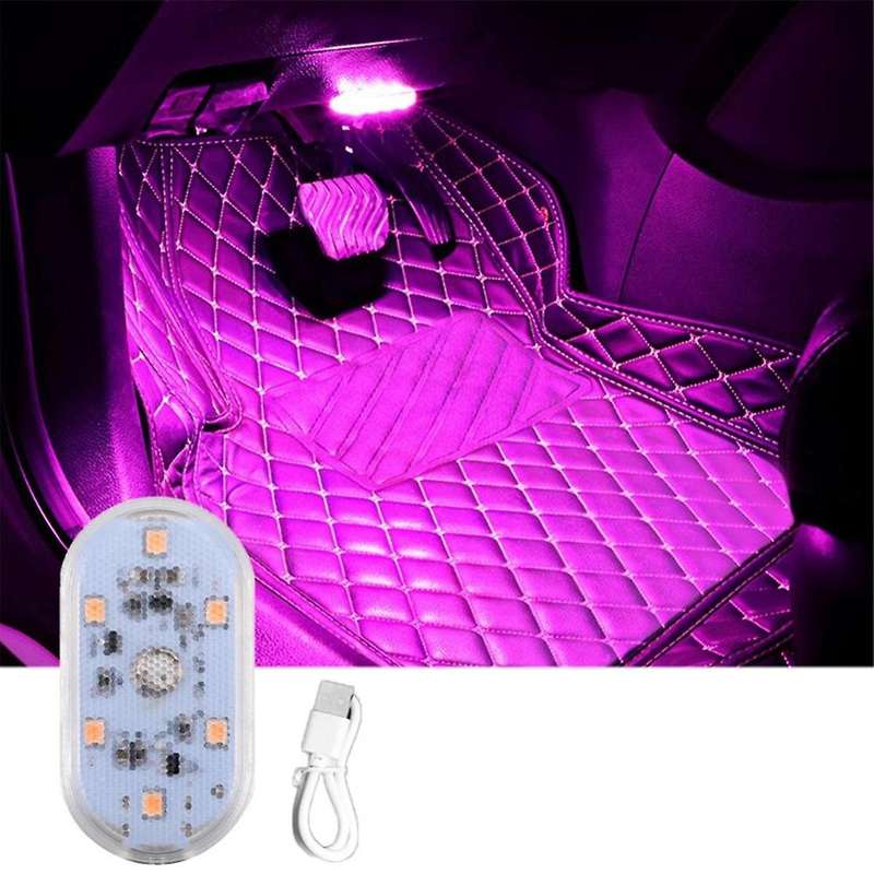 6LED Car Touch Lights Rechargeable Car Interior Dome Light Roof Ceiling Reading Lamps Trunk Magneti