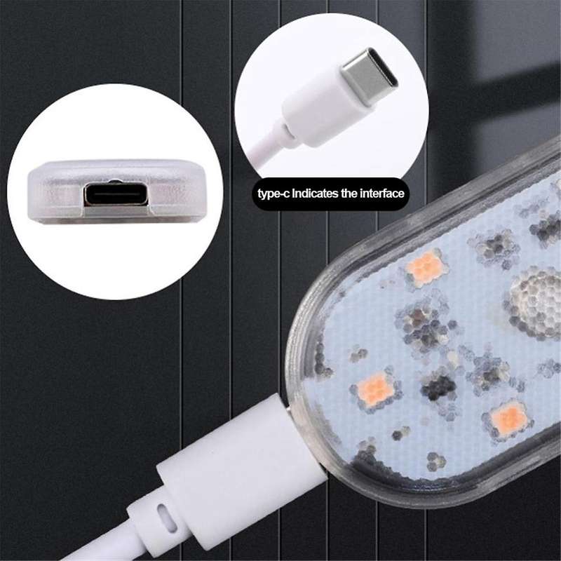 6LED Car Touch Lights Rechargeable Car Interior Dome Light Roof Ceiling Reading Lamps Trunk Magnetic