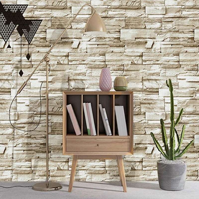 6M Vinyl 3D Brick Rock Sticker Paper Self Adhesive Wallpaper Furniture Wall Stickers