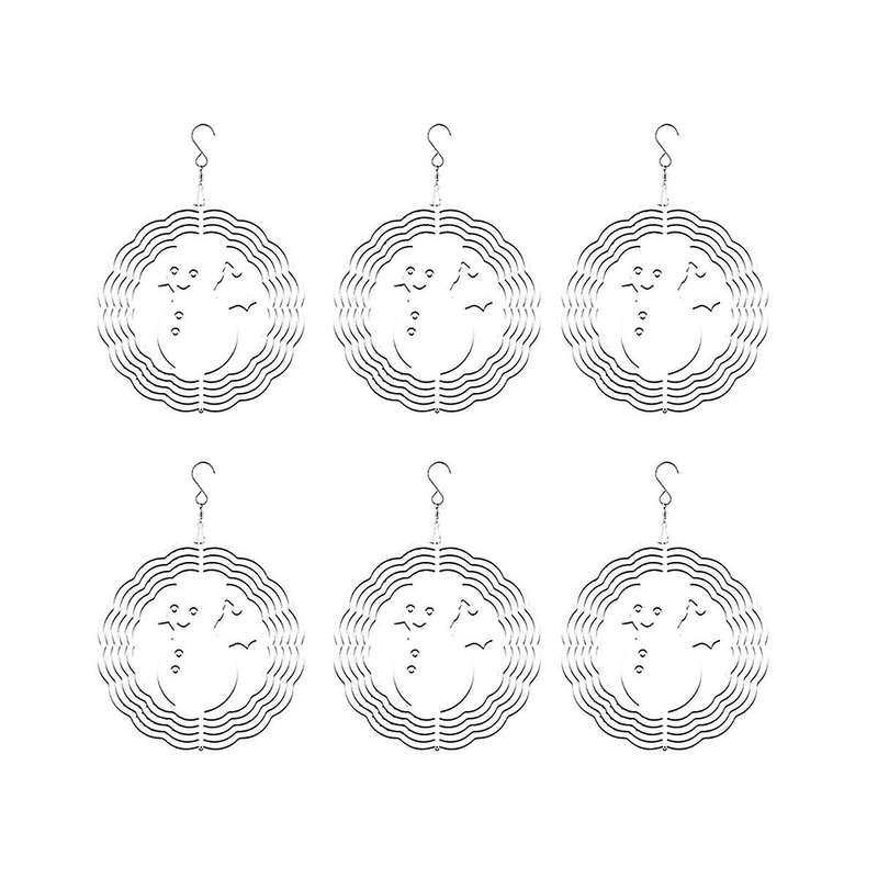6Pack 8 Inch Sublimation Wind Spinner Blanks Christmas Day Wind Spinners Hanging Wind Spinners for