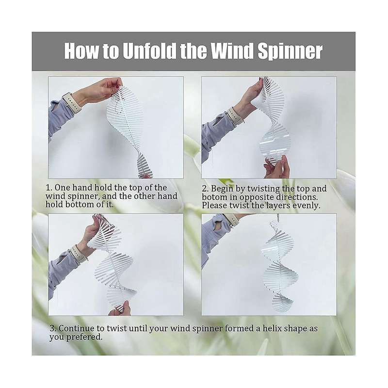 6pack 10inch Sublimation Wind Spinner Blanks 3d Helix Wind Spinners for Yard and Ornaments Hanging