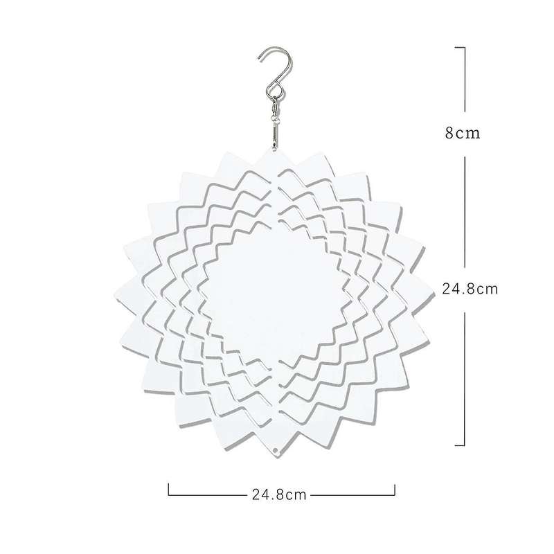 6pack 10 Inch Sublimation Wind Spinner Blanks,3d Hanging Wind Spinners Double Sided Wind Powered Fo