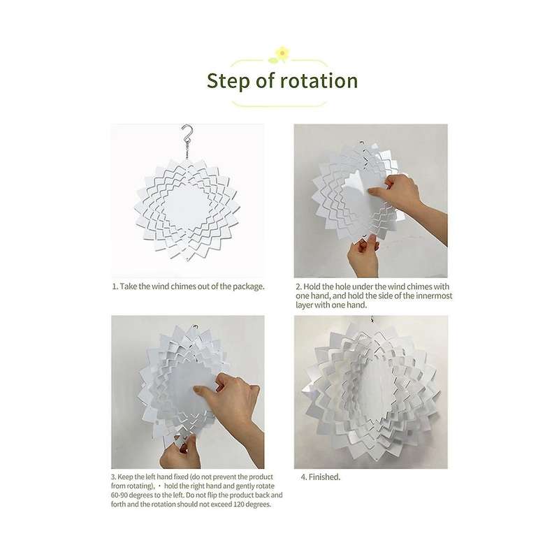 6pack 10 Inch Sublimation Wind Spinner Blanks,3d Hanging Wind Spinners Double Sided Wind Powered Fo