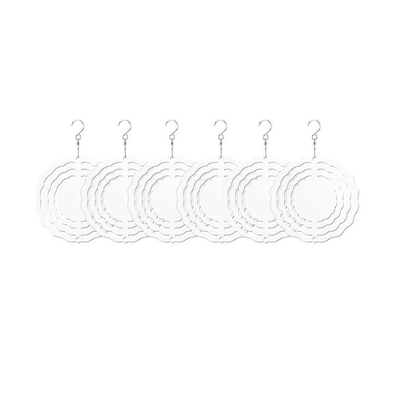 6pack 3 Inch Sublimation Wind Spinner Blanks 3d Wind Spinners Hanging Wind Spinners for Indoor Outd