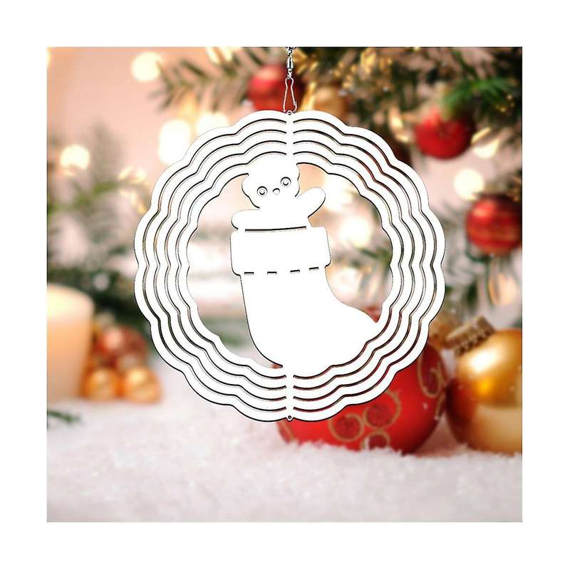 6pack 8 Inch Sublimation Wind Spinner Blanks Christmas Socks Wind Spinners Hanging Wind Spinners for