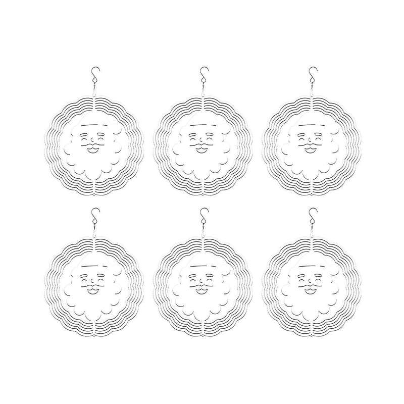 6Pack 8 Inch Sublimation Wind Spinner Blanks Father Christmas Wind Spinners Hanging Wind Spinners f