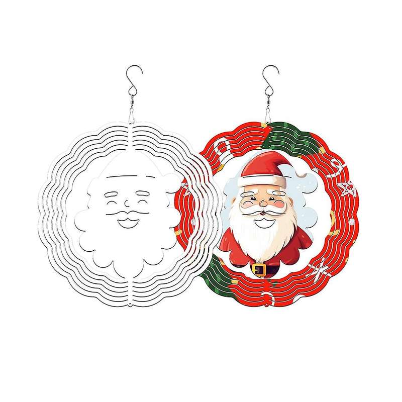 6Pack 8 Inch Sublimation Wind Spinner Blanks Father Christmas Wind Spinners Hanging Wind Spinners f