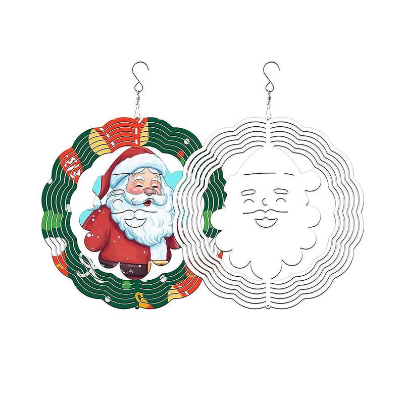 6Pack 8 Inch Sublimation Wind Spinner Blanks Father Christmas Wind Spinners Hanging Wind Spinners f