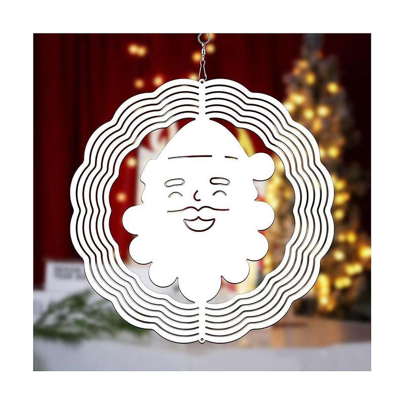 6Pack 8 Inch Sublimation Wind Spinner Blanks Father Christmas Wind Spinners Hanging Wind Spinners f