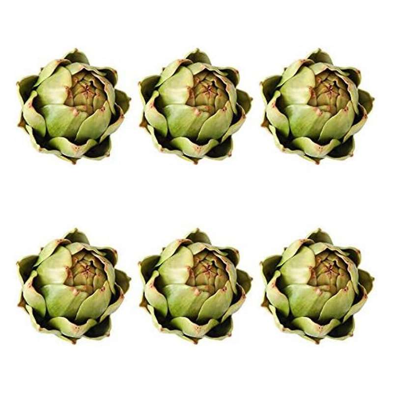 6pack Artificial Artichoke Vegetables and Fruits for Home Wedding Party Table Decoration (green)