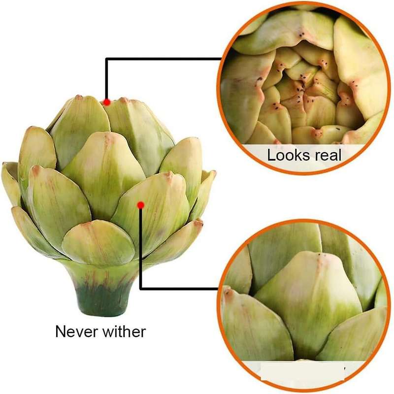 6pack Artificial Artichoke Vegetables and Fruits for Home Wedding Party Table Decoration (green)