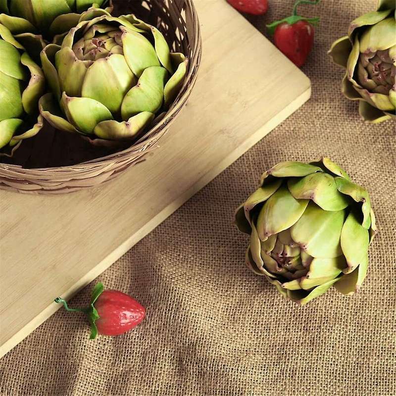 6pack Artificial Artichoke Vegetables and Fruits for Home Wedding Party Table Decoration (green)