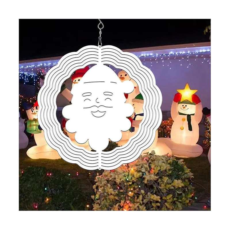 6pack 8 Inch Sublimation Wind Spinner Blanks Father Christmas Wind Spinners Hanging Wind Spinners fo