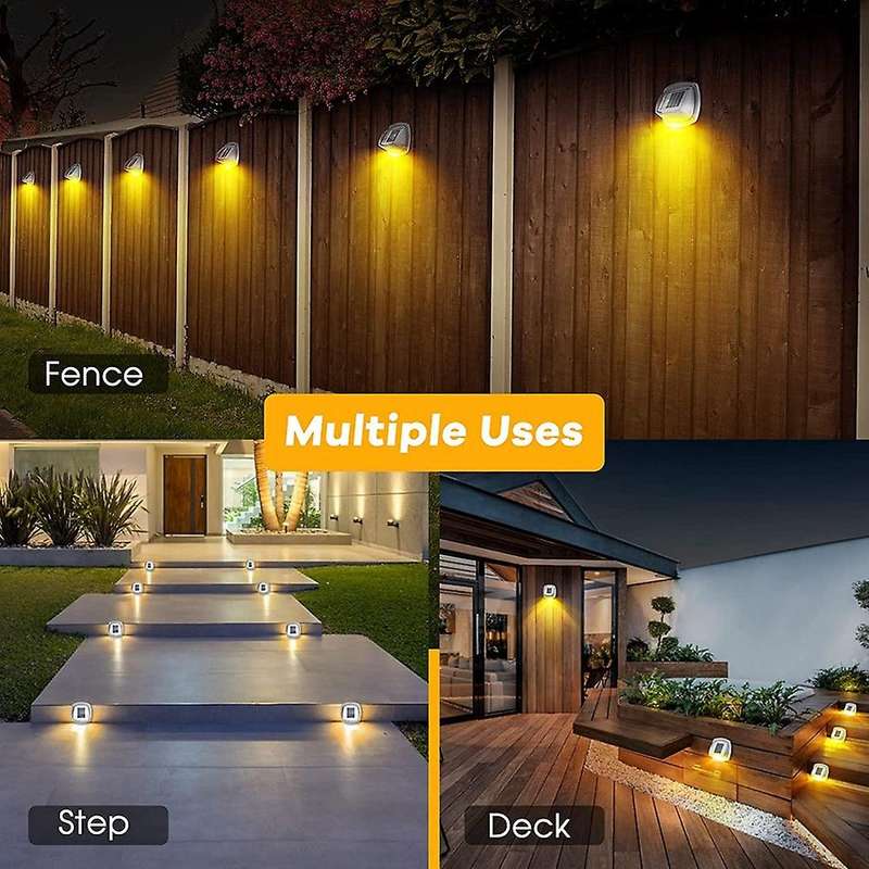 6Pack Solar Fence Lights Outdoor Waterproof 8 Outdoor Wall Lights Solar Powered Deck Light Decorativ