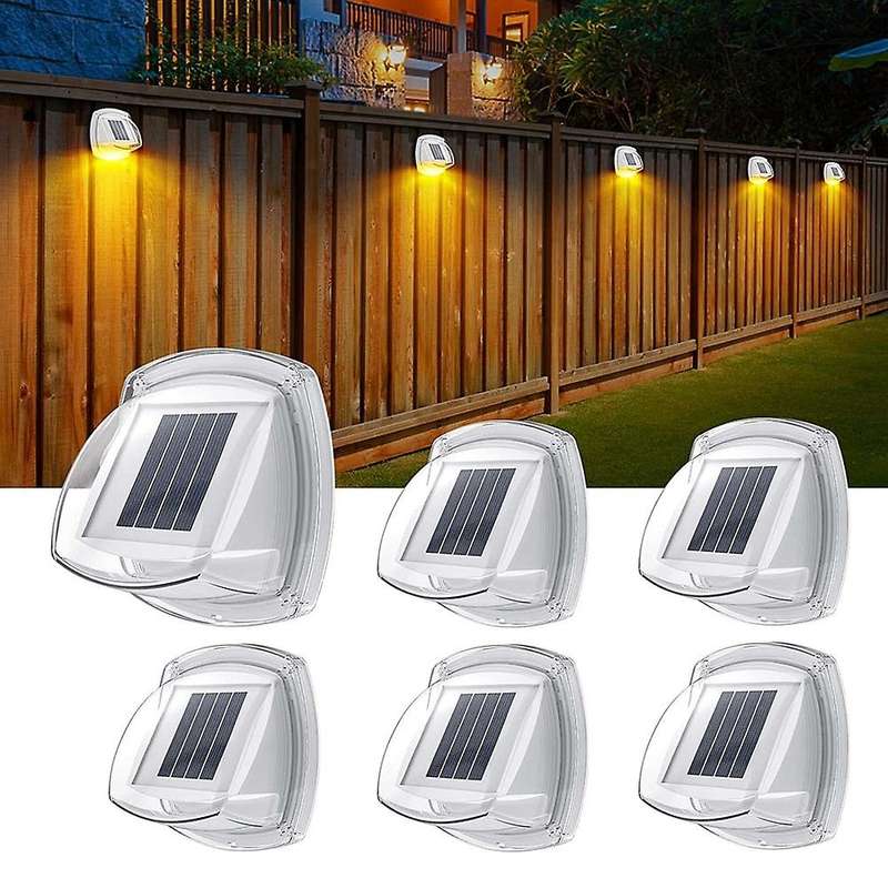 6Pack Solar Fence Lights Outdoor Waterproof 8 Outdoor Wall Lights Solar Powered Deck Light Decorativ