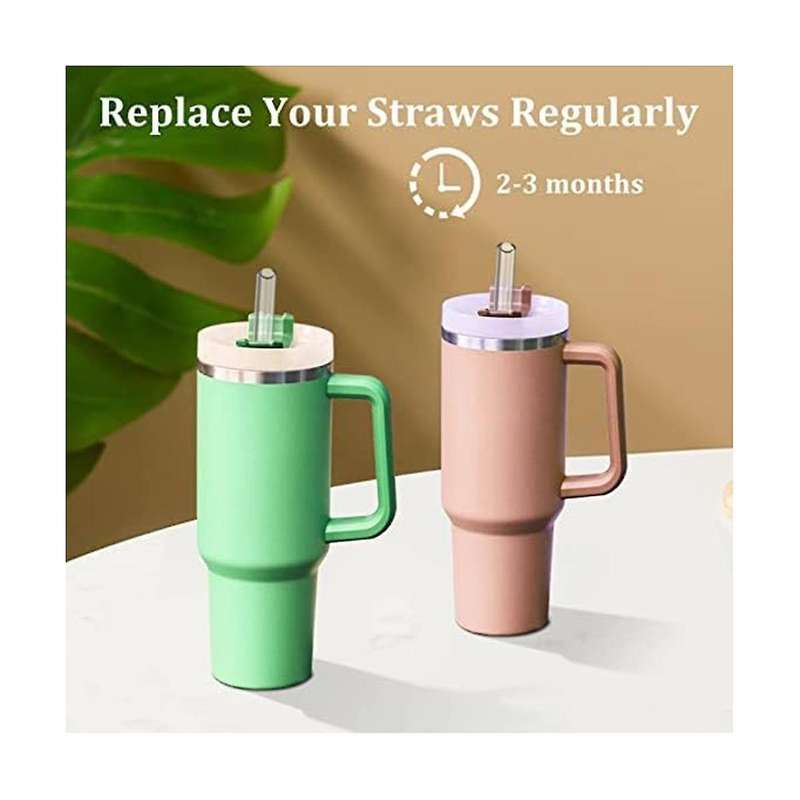 6Pack Reusable Replacement Straws with Cleaning Brush for 40Oz Tumbler,Cup Straw for Tumbler Accesso