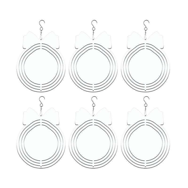 6packs 10inch Blanks Hanging Wind Spinners Christmas Gifts for Christmas Bell Garden Decoration