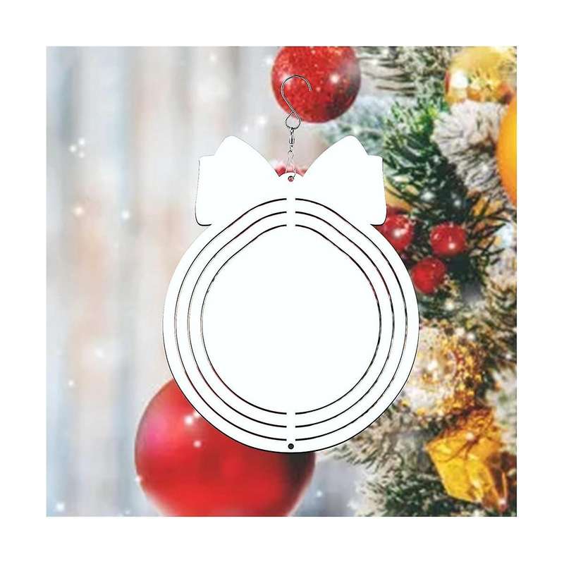 6packs 10inch Blanks Hanging Wind Spinners Christmas Gifts for Christmas Bell Garden Decoration