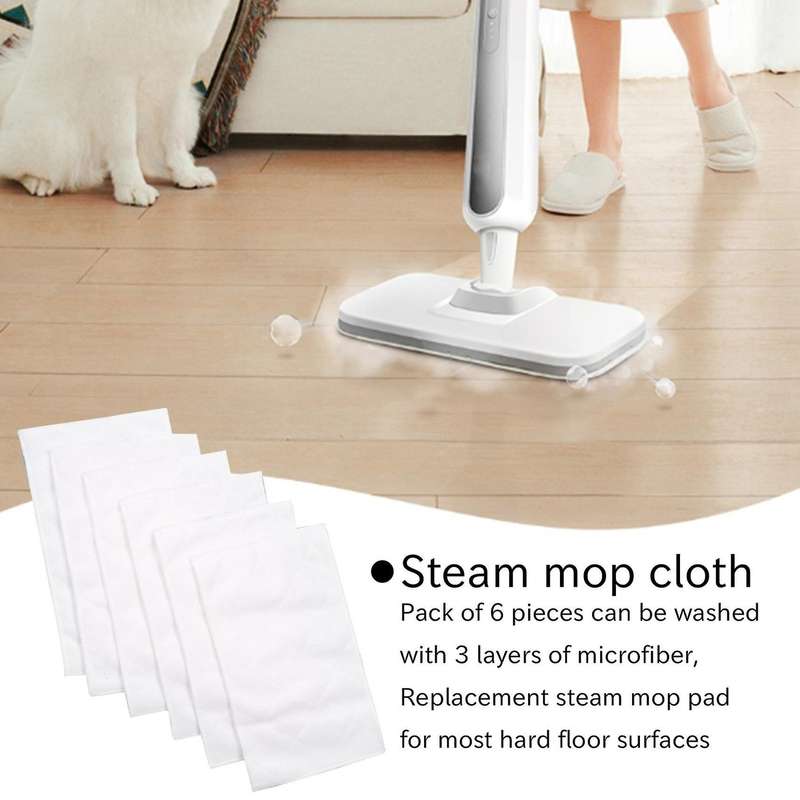 6packs Washable 3 Layers Microfiber, Replacement Mop Pads for Most Hard Flooring Surface for S3101/