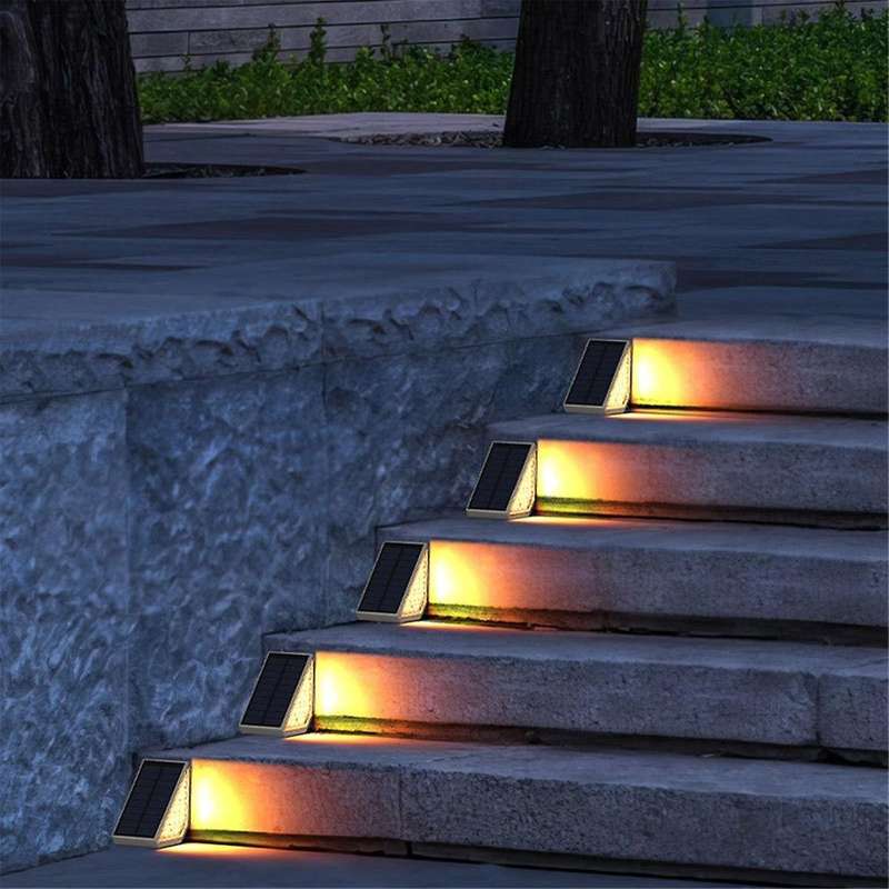6Pack Solar Step Lights for Outside Waterproof, Outdoor Deck Steps Lights, Triangle Solar Stair Ligh