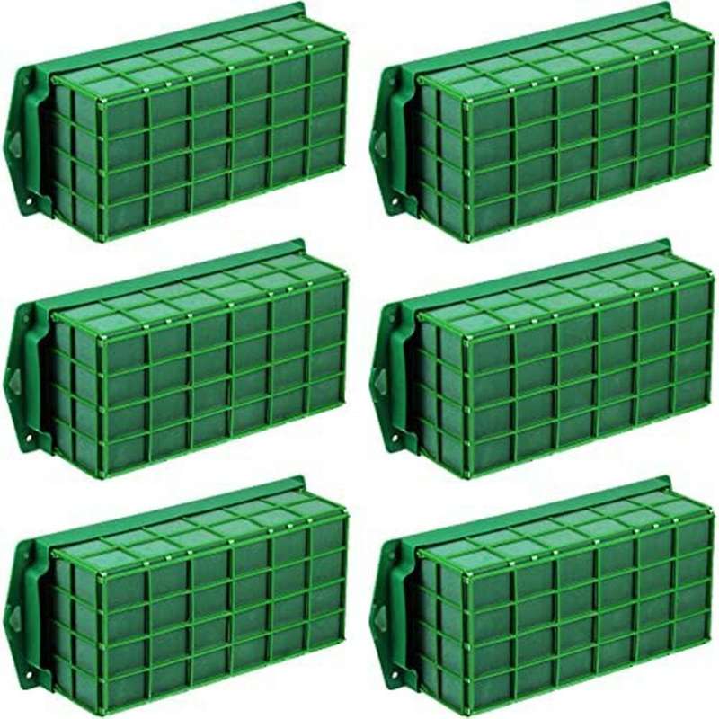 6Pc Rectangular Flower Foam Cage Flower Stand with Floral Foam,Cage Bowl for Flower,for Wedding Tabl