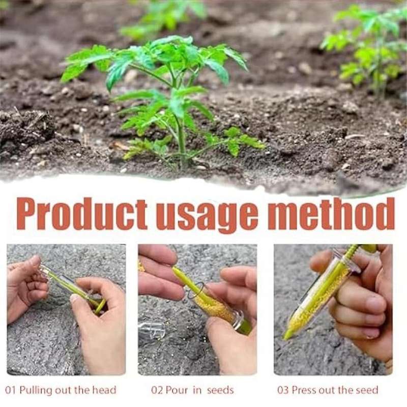 6PC Mini Seed Spreader Set,Mini Seed Planter Tool,Seed Dispenser Manual Seedlings Dibber and Widger,