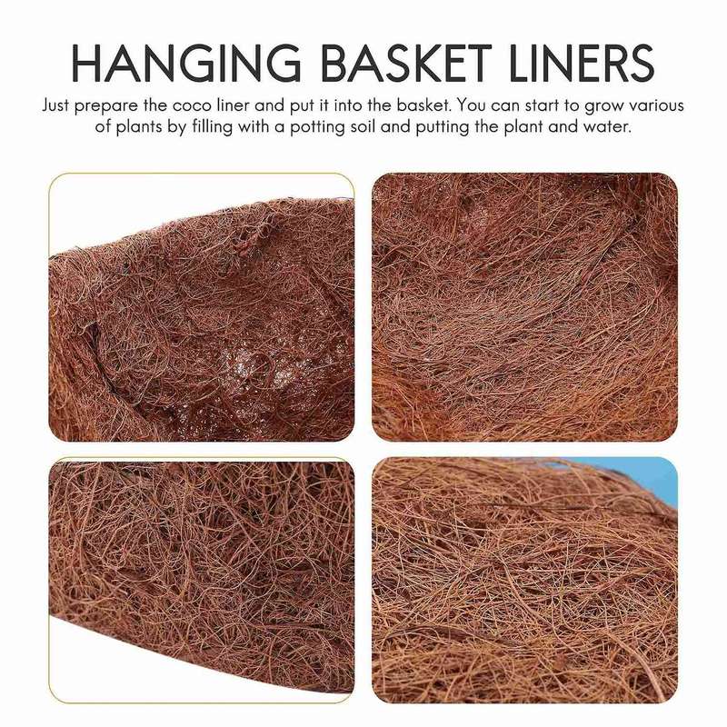 6pcs 10in Half Round Liner Half Circle Coconut Fiber Replacement Liners for Hanging Baskets Garden