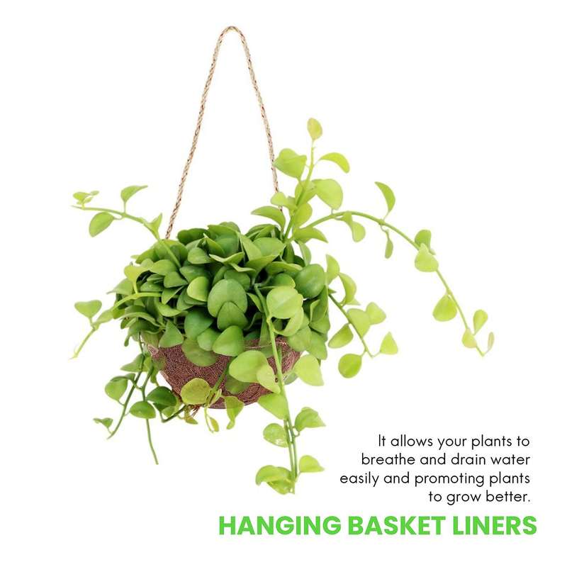 6pcs 10in Half Round Liner Half Circle Coconut Fiber Replacement Liners for Hanging Baskets Garden