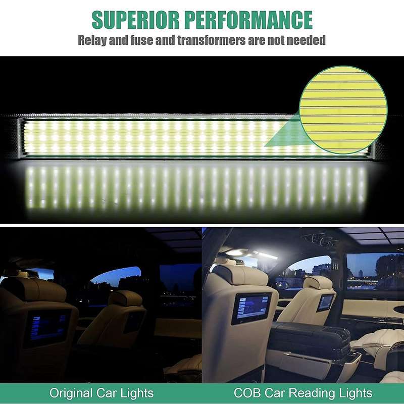 6PCS 12V-24V 84LED T5 COB LED Interior Light COB Cabin Lights RV Ceiling Lights Reading Lights for C