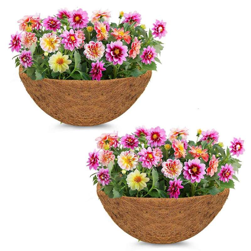 6pcs 12in Half Round Liner Half Circle Coconut Fiber Replacement Liners for Hanging Baskets Garden