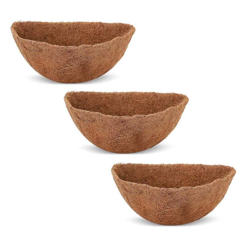 6pcs 12in Half Round Liner Half Circle Coconut Fiber Replacement Liners for Hanging Baskets Garden