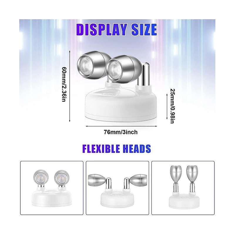 6pcs 13 Color Battery Operated Spotlights Indoor Dual Head Wireless Led Spotlight Rgb Led Lights Wi