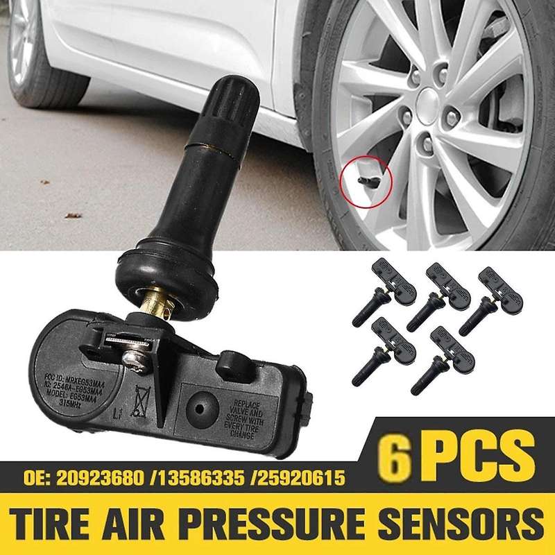 6Pcs 13586335 Car Tire Pressure Monitor Sensor for 315MHz TPMS Sensor 20923680 22853741 23445327