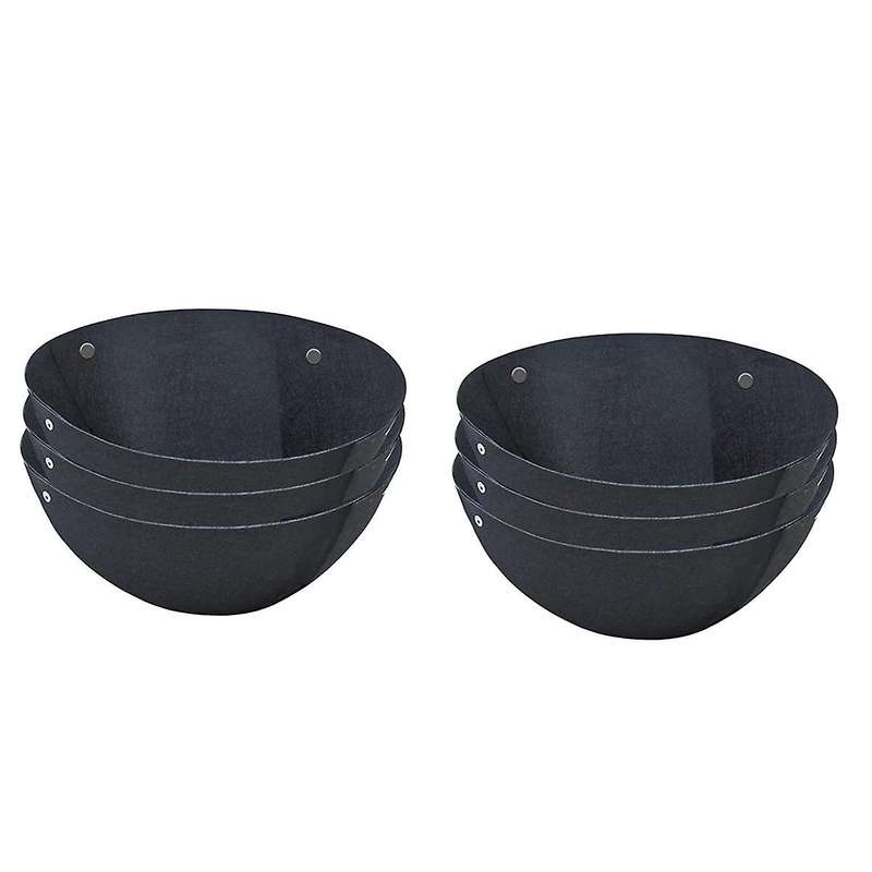 6PCS 14/16 Inch Hanging Liners Fabric Hanging Plant Liners Round Planter Liners Non-Woven Black Felt