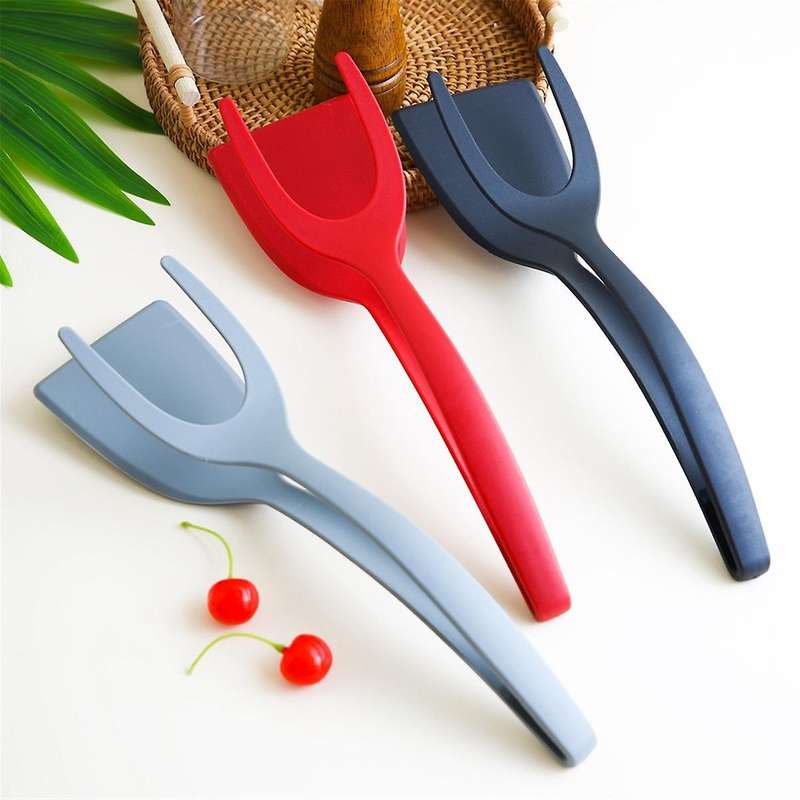 6PCS 2-In-1 Kitchenware Nylon Clip Cuisine Accessories Steak Spatula Tongs Flip Pliers Pancake Cook