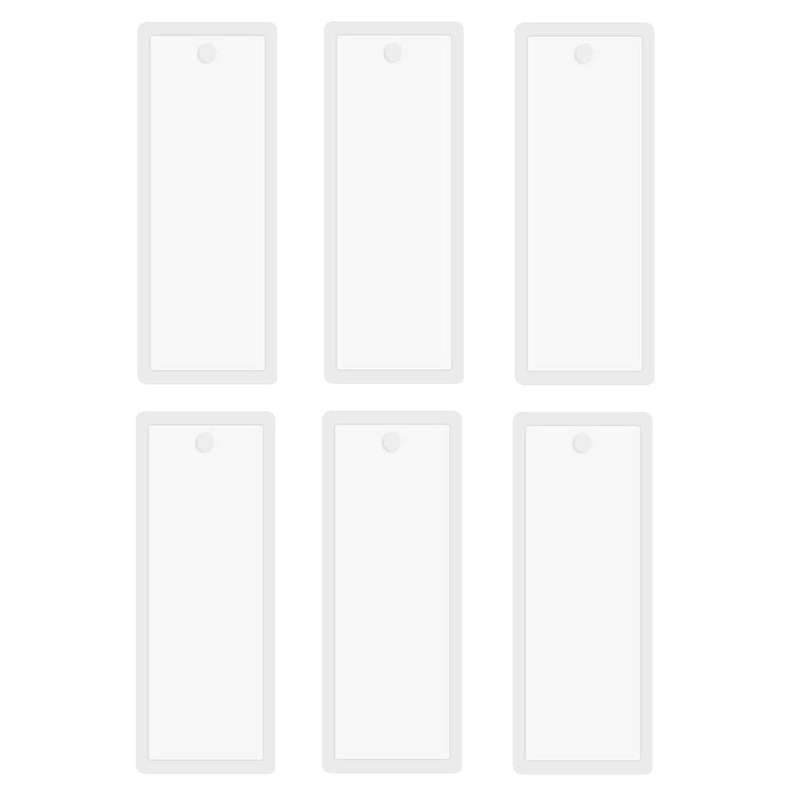 6Pcs 3.7 Inch Rectangle Silicone Bookmark Mold Craft Transparent Mold