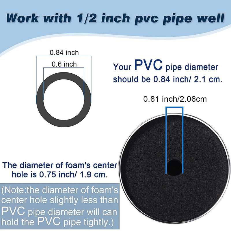 6Pcs 3 Sizes Cup Turner Foam Tumbler Inserts for 3/4 Inch PVC Pipe Tumbler Inserts Fit 10 Oz to 40 O