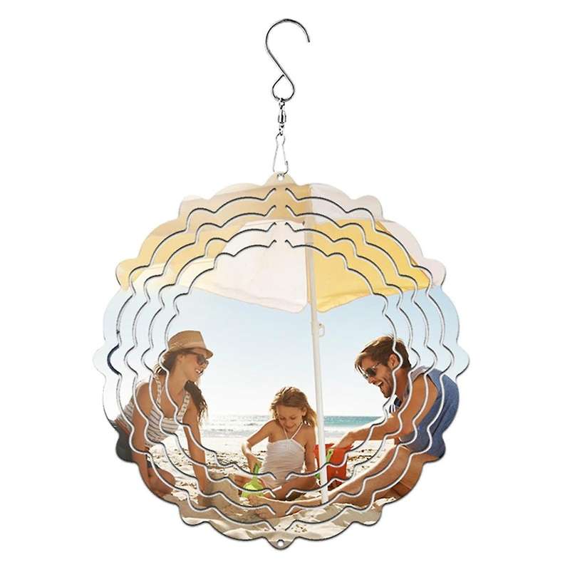 6pcs 8in Sublimation Wind Spinner Blanks, 3d Aluminum Christmas Wind Powered Kinetic Spinner for Yar
