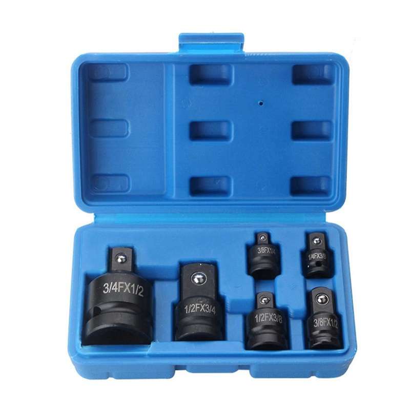 6pcs Adapter Pneumatic Sleeve Head 1/2 to 3/4 Blue Plastic Box for Automobile Torque Mechanical Har